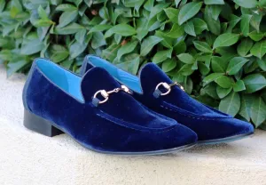 Velvet Slip-On Loafer Blue