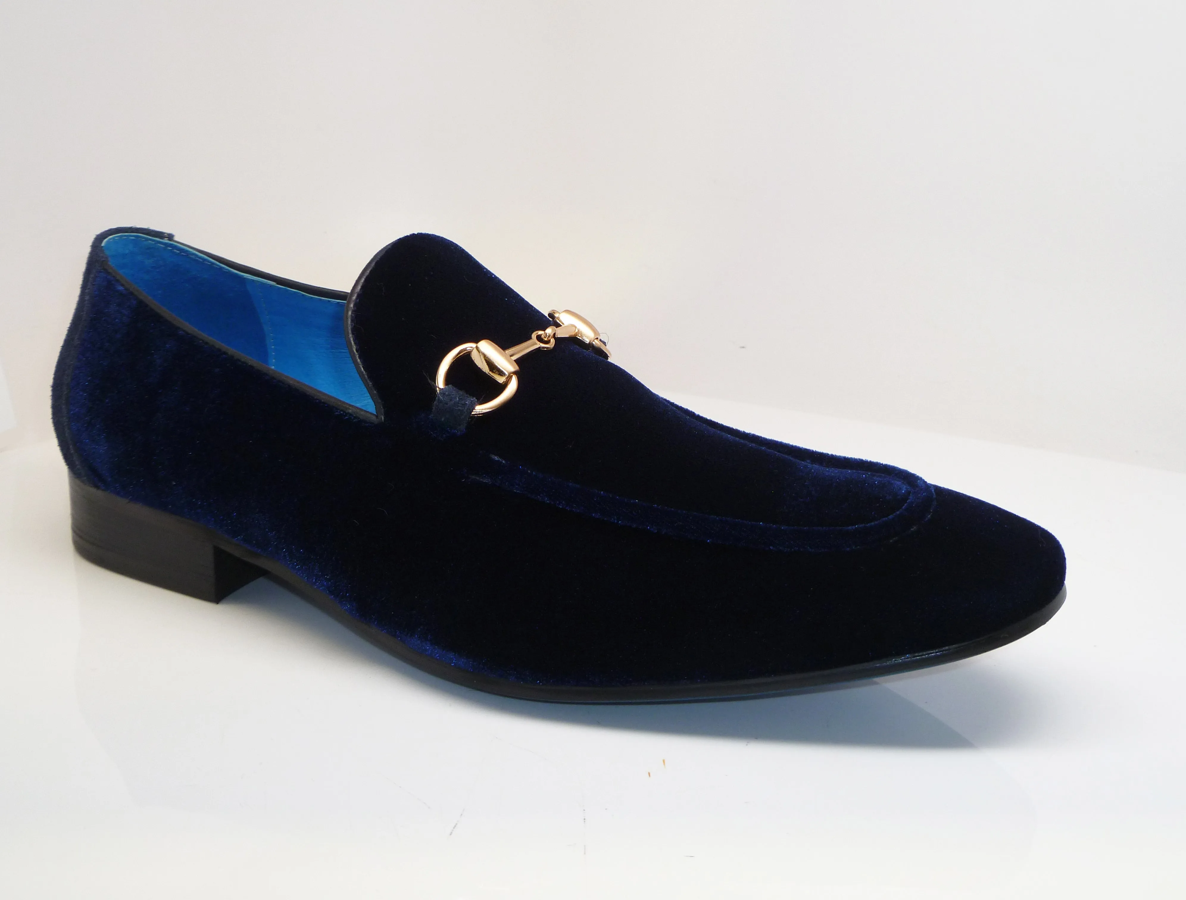 Velvet Slip-On Loafer Blue